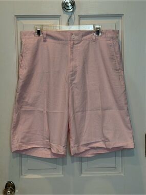 Dunning Men’s Pink Seersucker Bermuda Shorts Size 36